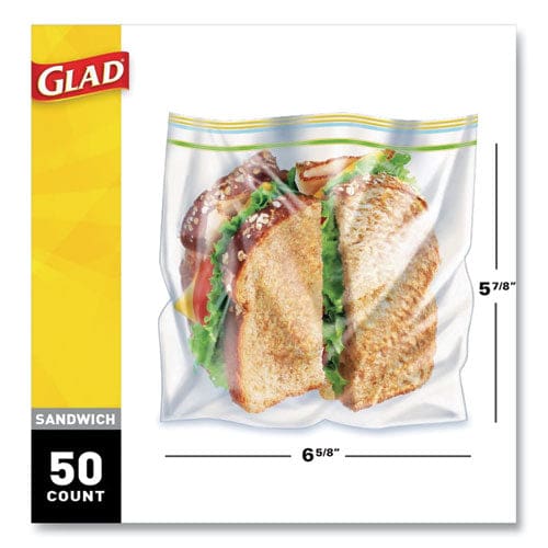 Glad Sandwich Zipper Bags 6.63 X 8 Clear 600/carton - Food Service - Glad®