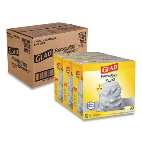 Glad Tall Kitchen Drawstring Trash Bags 13 Gal 0.72 Mil 23.75 X 24.88 White 240/carton - Janitorial & Sanitation - Glad®