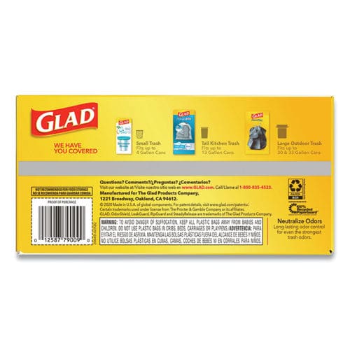 Glad Tall Kitchen Drawstring Trash Bags 13 Gal 0.72 Mil 23.75 X 24.88 White 240/carton - Janitorial & Sanitation - Glad®