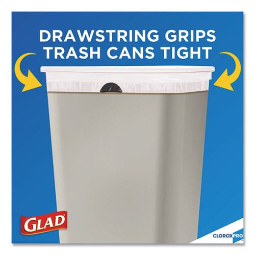 Glad Tall Kitchen Drawstring Trash Bags 13 Gal 0.72 Mil 24 X 27.38 Gray 100 Bags/box 4 Boxes/carton - Janitorial & Sanitation - Glad®