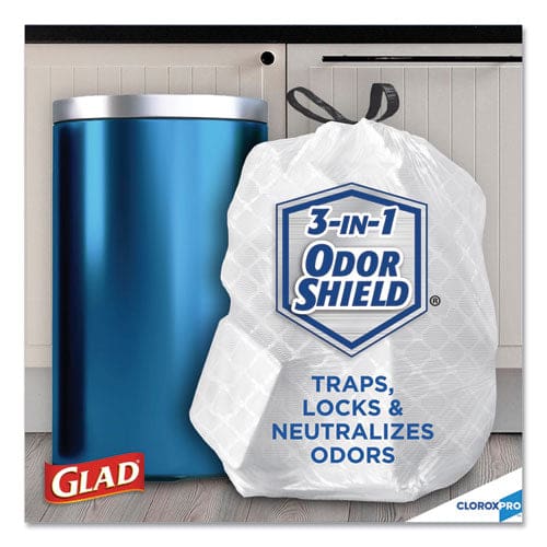 Glad Tall Kitchen Drawstring Trash Bags 13 Gal 0.72 Mil 24 X 27.38 Gray 100 Bags/box 4 Boxes/carton - Janitorial & Sanitation - Glad®