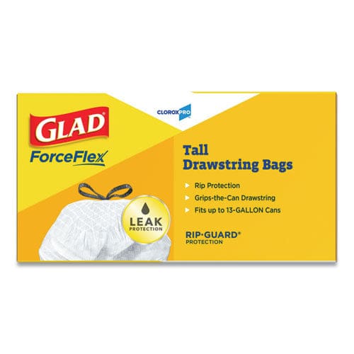 Glad Tall Kitchen Drawstring Trash Bags 13 Gal 0.72 Mil 24 X 27.38 Gray 100/box - Janitorial & Sanitation - Glad®