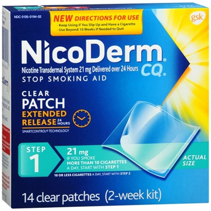 GlaxoSmithKline Nicoderm Cq Patch 21Mg No-Retail Box of 14 - Over the Counter >> Smoking Suppressors - GlaxoSmithKline