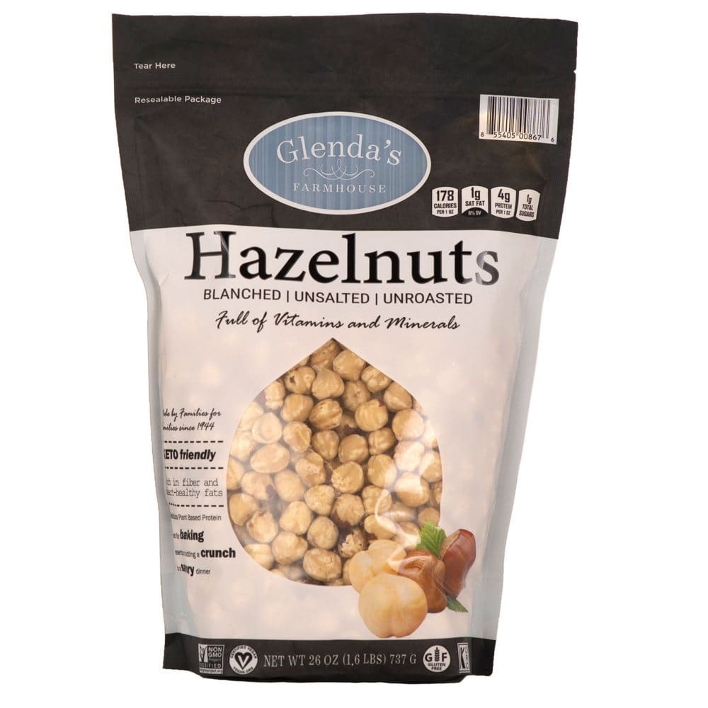 Glenda’s Farmhouse Unsalted Unroasted Blanched Hazelnuts (26 oz.) - Baking Goods - Glenda’s Farmhouse