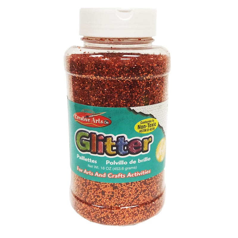 Glitter 16 Oz Bottle Orange (Pack of 6) - Glitter - Charles Leonard