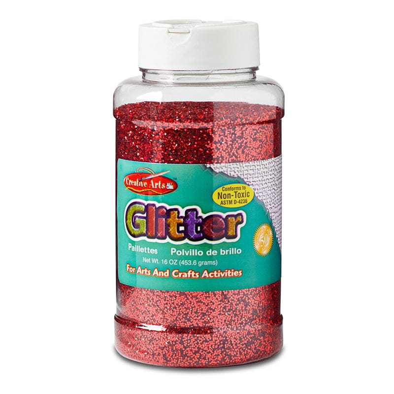 Glitter 16 Oz Bottle Red (Pack of 6) - Glitter - Charles Leonard