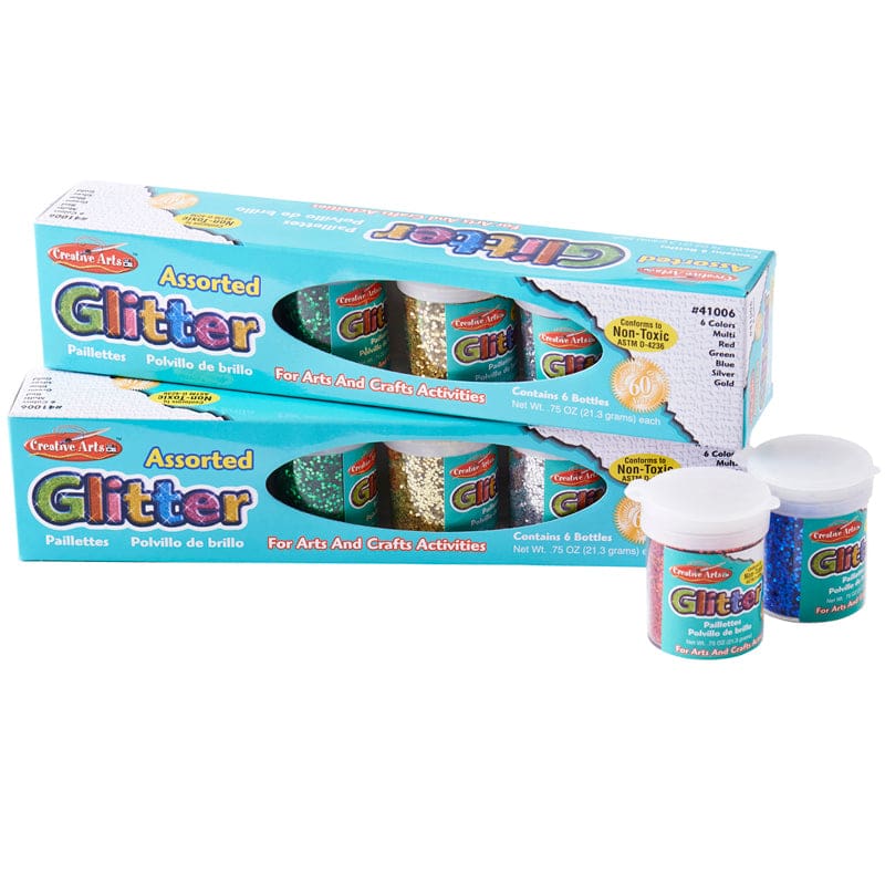 Glitter Set 12 Pk Asst Colors.75Oz (Pack of 2) - Glitter - Charles Leonard