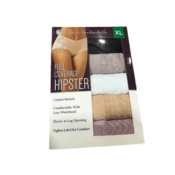 Gloria Vanderbilt Ladies Hipster With Lace, 5-Pack-ShelHealth.Com