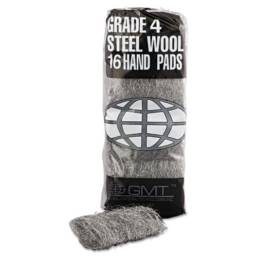 GMT Industrial-quality Steel Wool Hand Pads #4 Extra Coarse Steel Gray 16 Pads/sleeve 12 Sleeves/carton - Janitorial & Sanitation - GMT