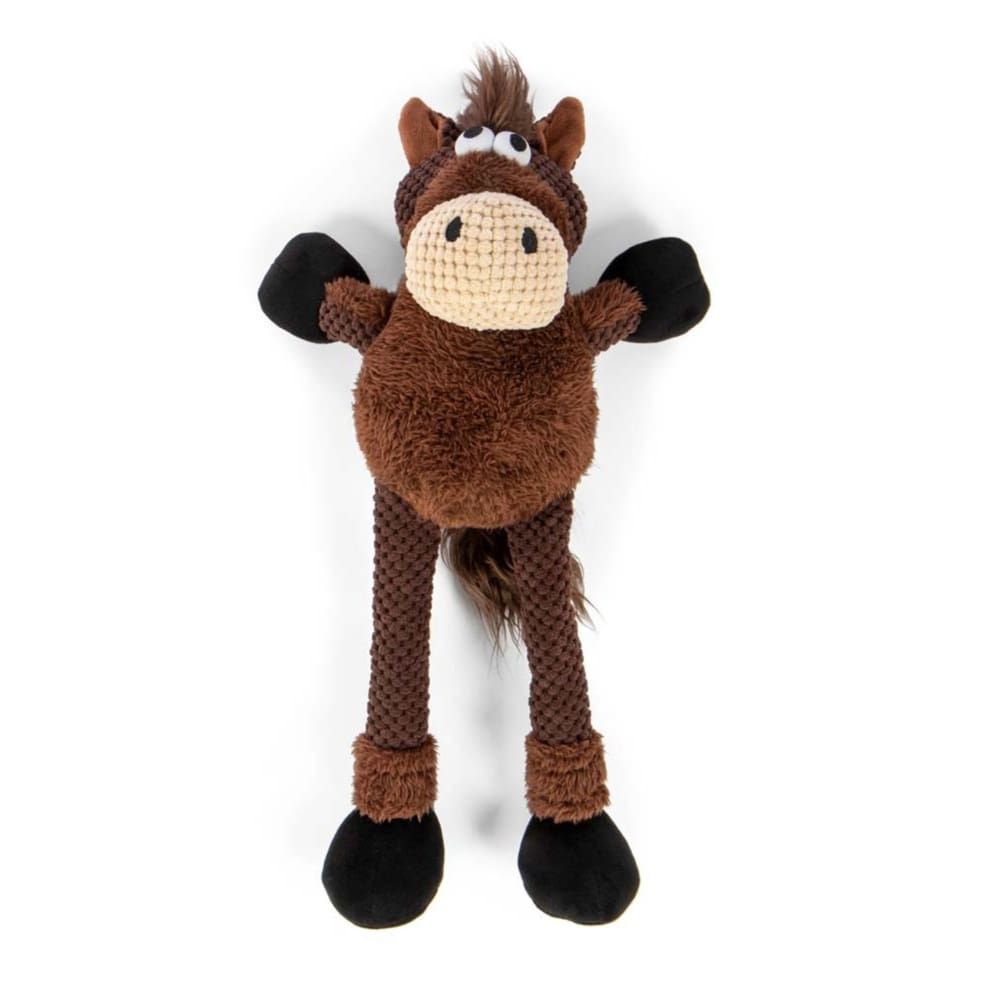 goDog Checkers Skinny Durable Plush Dog Toy Horse Large - Pet Supplies - goDog