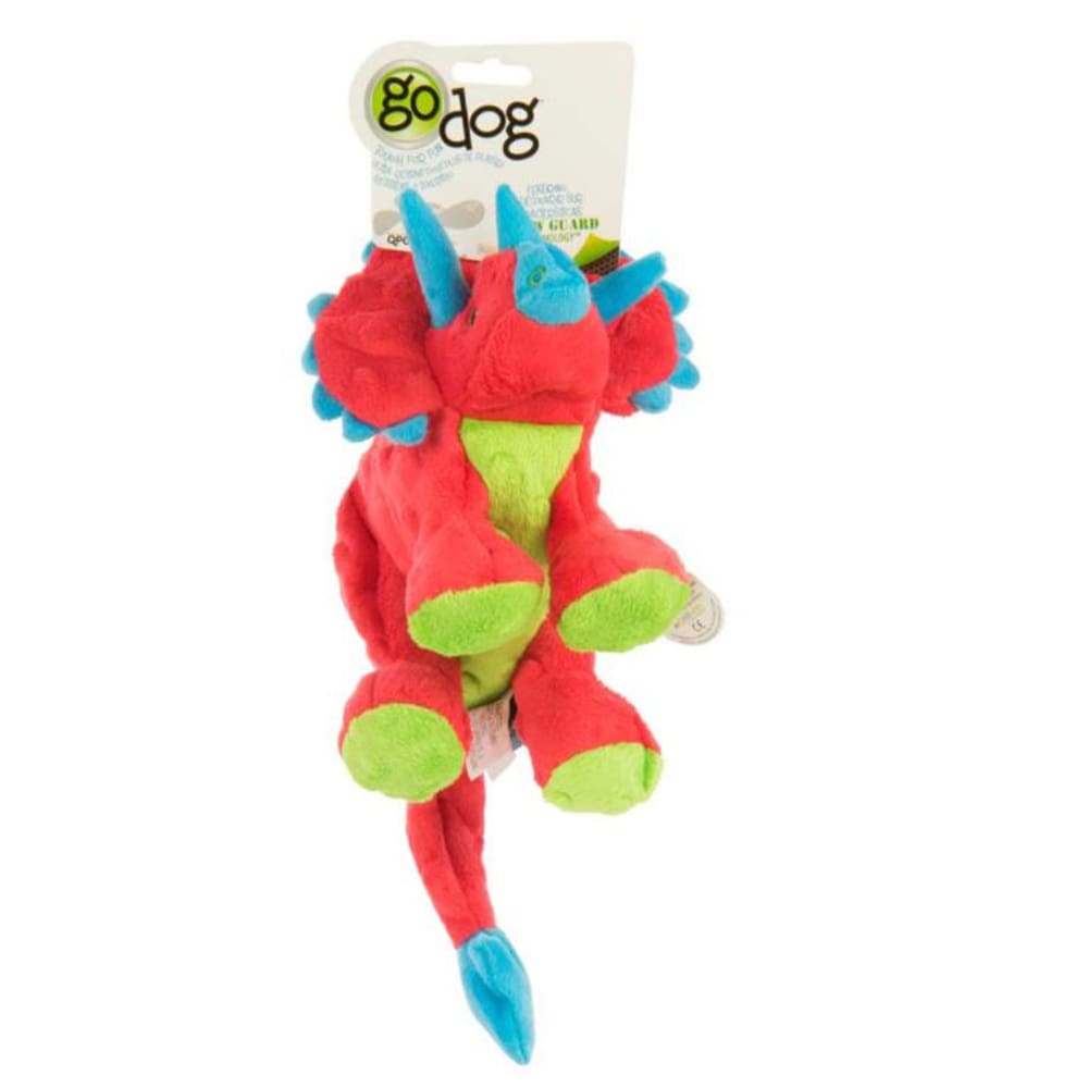 goDog Dinos Frills Durable Plush Squeaker Dog Toy Large - Pet Supplies - goDog