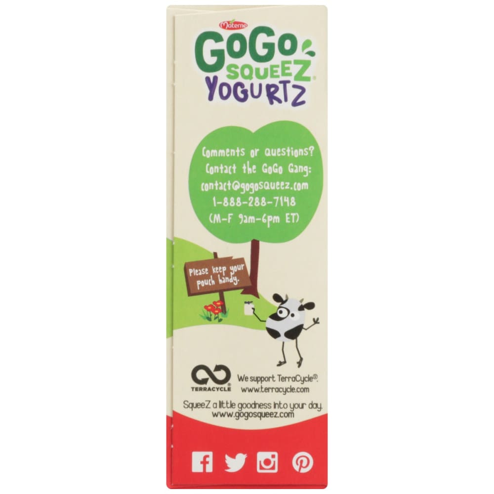 GOGO SQUEEZ: Strawberry Yogurt 4Pk 12 oz - Grocery > Dairy Dairy Substitutes and Eggs - GOGO SQUEEZ