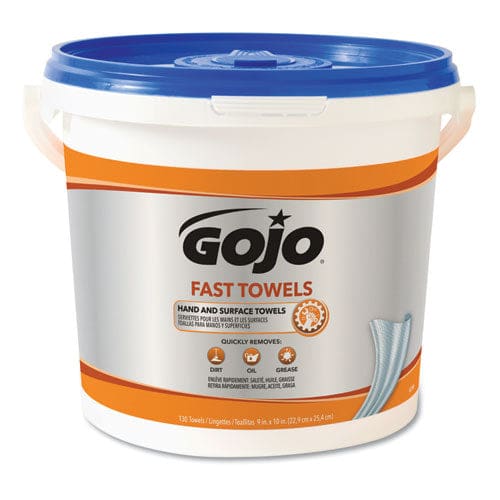 GOJO Fast Towels Hand Cleaning Towels 9 X 10 Fresh Citrus Blue 225/bucket 2 Buckets/carton - School Supplies - GOJO®