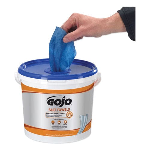 GOJO Fast Towels Hand Cleaning Towels Cloth 9 X 10 Fresh Citrus Blue 225/bucket - School Supplies - GOJO®