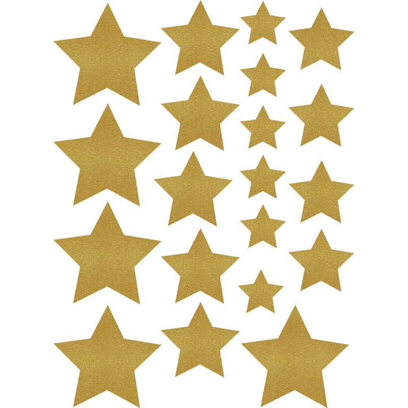 Gold Shimmer Stars Accents Assorted Sizes (Pack of 6) - Accents - Teacher Created Resources
