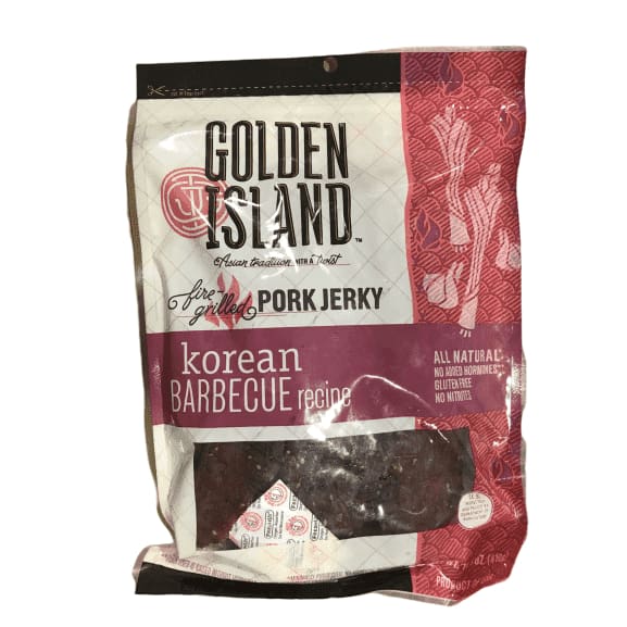 Golden Island Fire Grilled Pork Jerky Korean Barbecue Recipe - 14.5 Oz - ShelHealth.Com