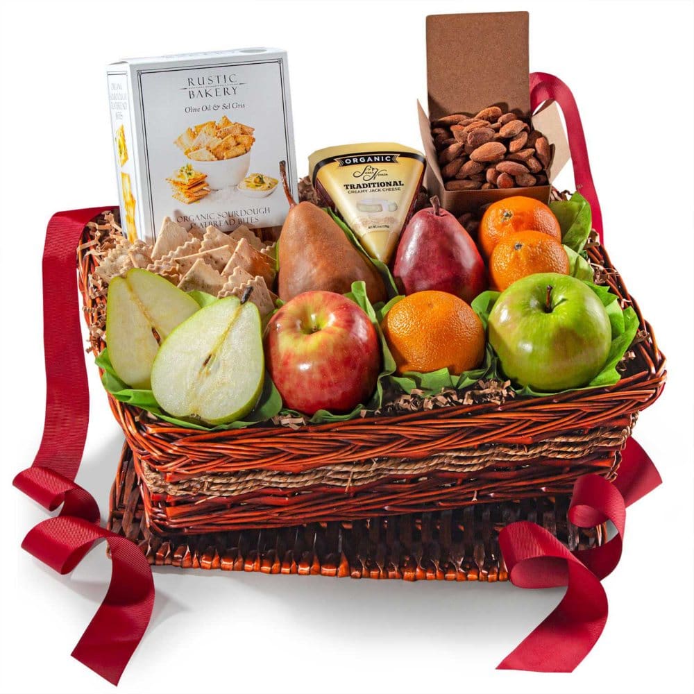 Golden State Fruit Organic Nuts Cheese and Fruit Classic Gift Basket - Gift Baskets - Golden State