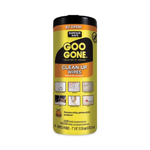 Goo Gone Clean Up Wipes 8 X 7 Citrus Scent White 24/canister 4 Canister/carton - School Supplies - Goo Gone®