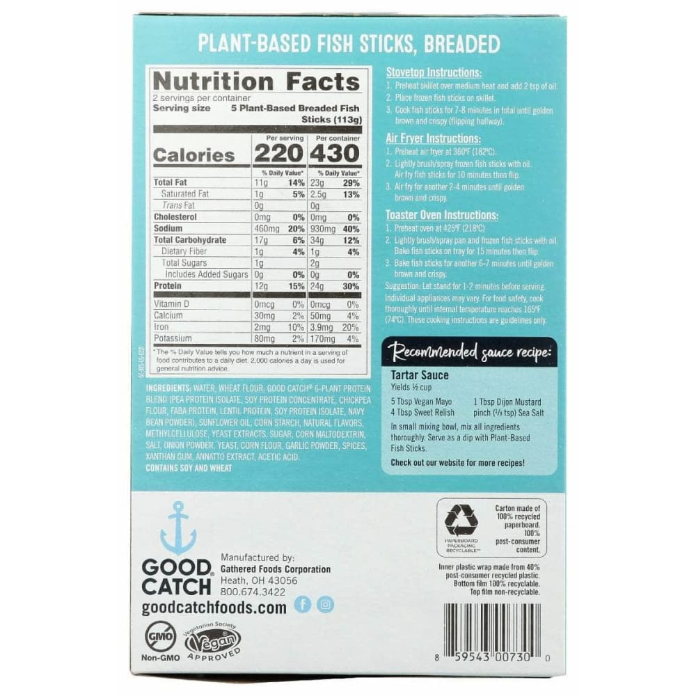 Good Catch Grocery > Frozen GOOD CATCH: Fish Stick Breaded Plnt B, 8 oz