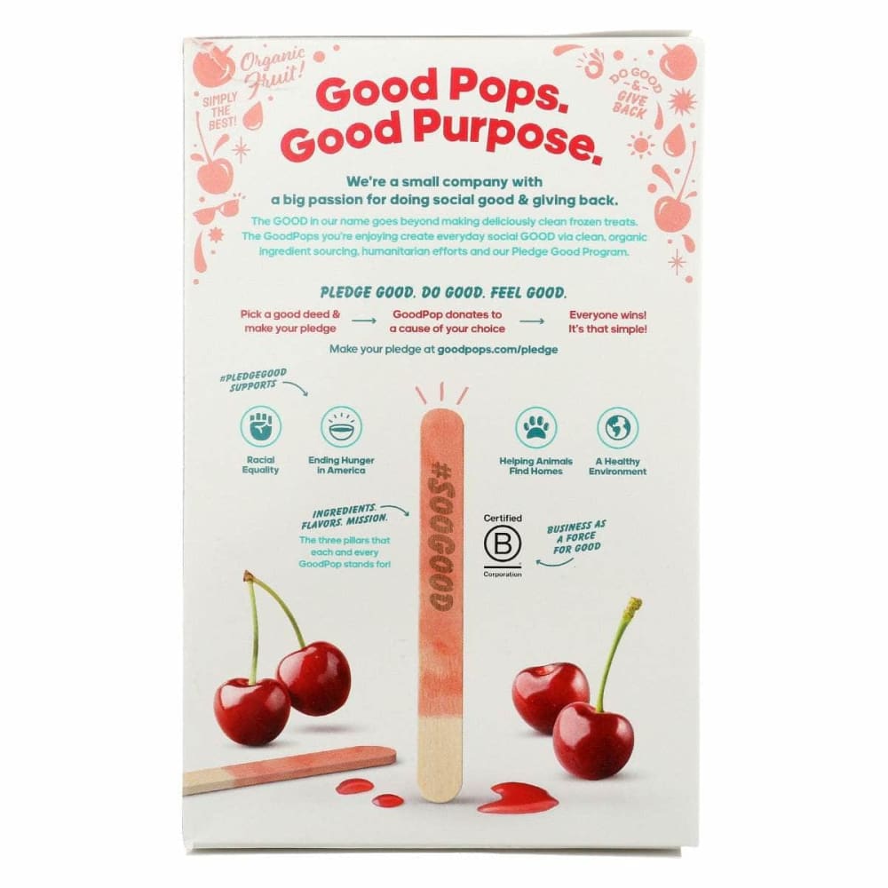 GOODPOPS Grocery > Frozen GOODPOPS: Sweet Cherry Twin Pops, 9 fo