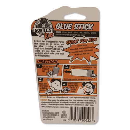 Gorilla School Glue Sticks 0.7 Oz/stick Dries Clear 6/box - School Supplies - Gorilla®