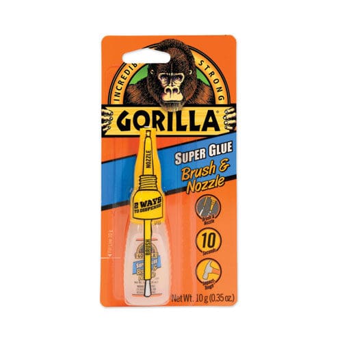 Gorilla Super Glue With Brush And Nozzle Applicators 0.35 Oz Dries Clear - School Supplies - Gorilla®