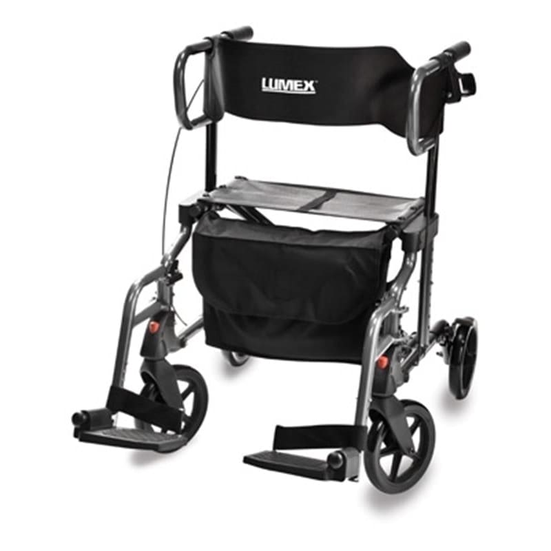 Graham Field Hybrid Rollator Transport Chair Titanium - Item Detail - Graham Field