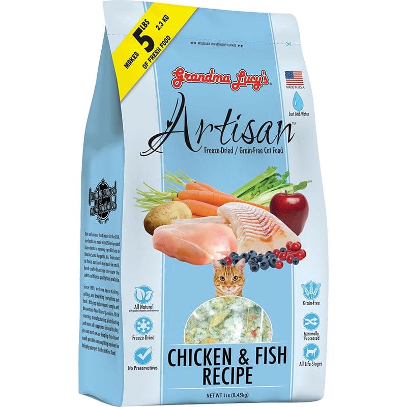 Grandma Lucys Cat Freeze-Dried Artisan Grain Free Chicken and Fish 1Lb - Pet Supplies - Grandma Maes