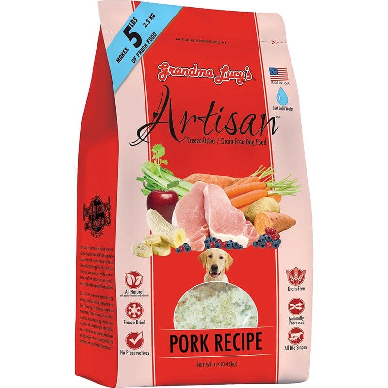 Grandma Lucys Dog Freeze-Dried Artisan Grain Free Pork 1Lb - Pet Supplies - Grandma Maes