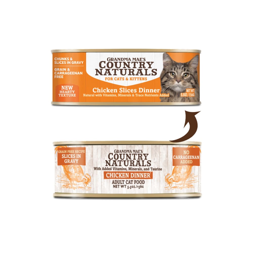 Grandma Maes Country Naturals Grain Free Chicken Chunks in Gravy Cat and Kitten Wet Food 2.8 oz 24 Pack - Pet Supplies - Grandma Maes