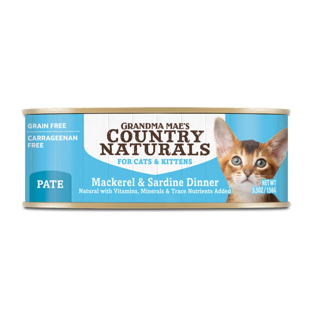 Grandma Maes Country Naturals Grain Free Mackerel and Sardine Dinner Cat Wet Food 5.5 oz 24 Pack - Pet Supplies - Grandma Maes
