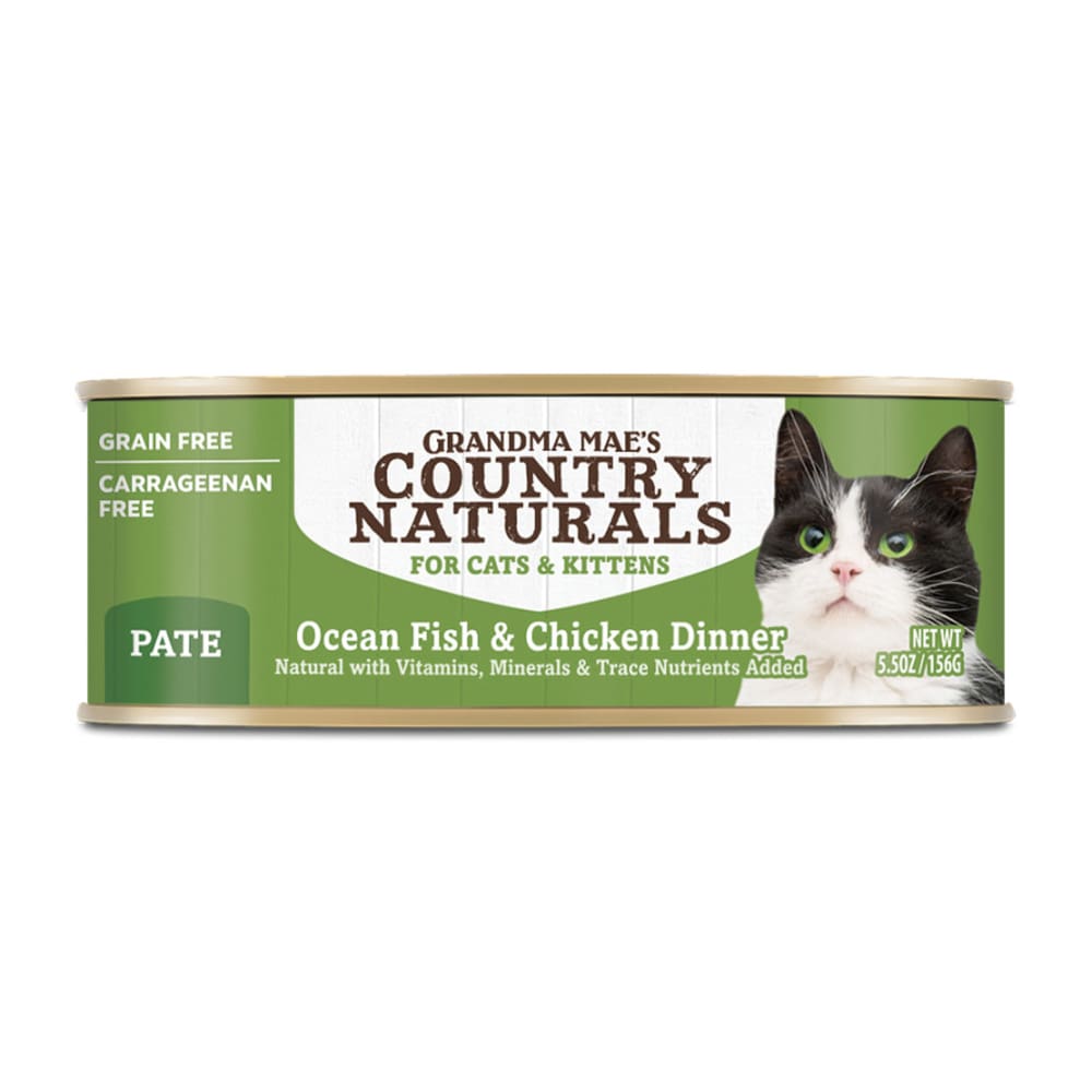 Grandma Maes Country Naturals Grain Free Ocean Fish and Chicken Cat Wet Food 5.5 oz 24 Pack - Pet Supplies - Grandma Maes