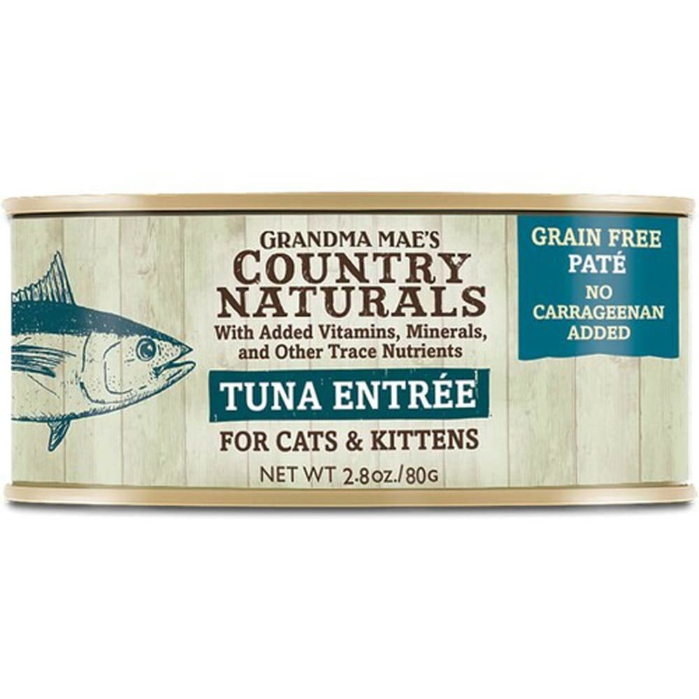 Grandma Maes Country Naturals Grain Free Tuna Pates Cat and Kitten Wet Food 2.8 oz 24 Pack - Pet Supplies - Grandma Maes