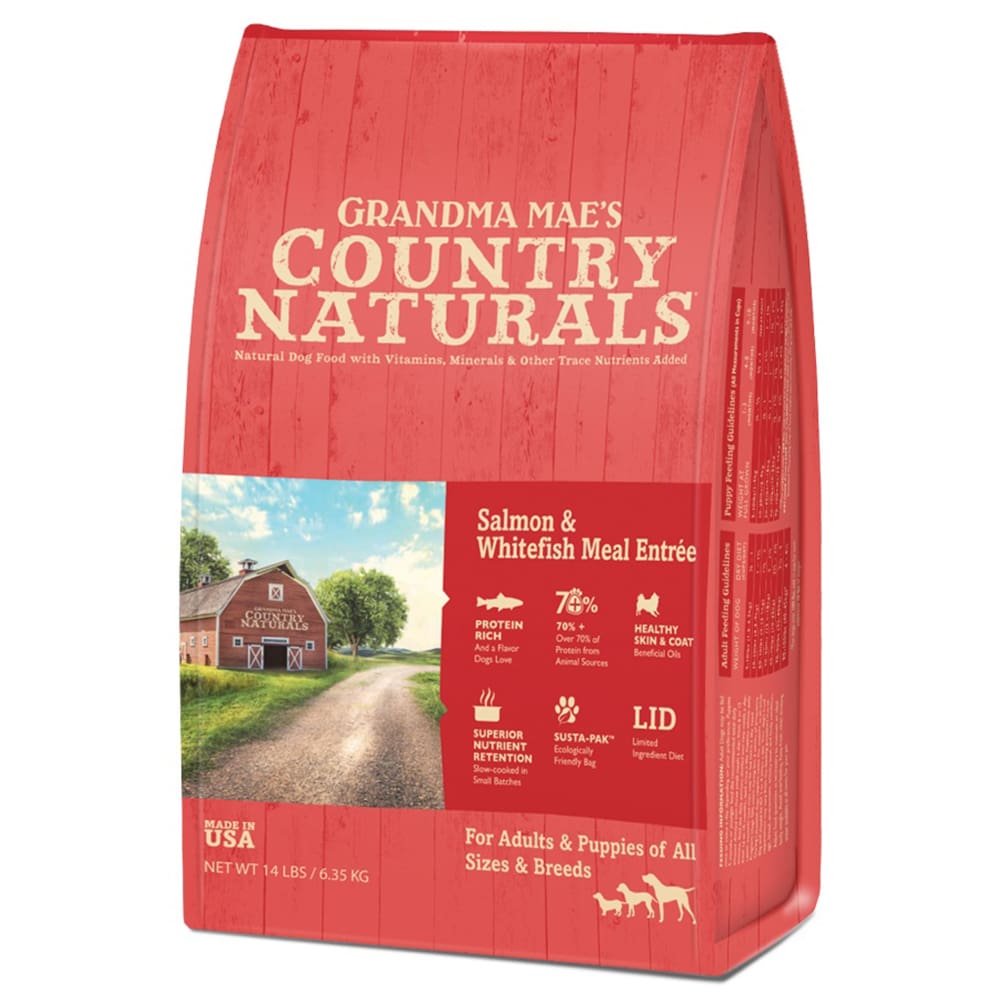 Grandma Maes Country Naturals Salmon and Whitefish Meal Dry Dog Food Sample 9 Ounces - Pet Supplies - Grandma Maes