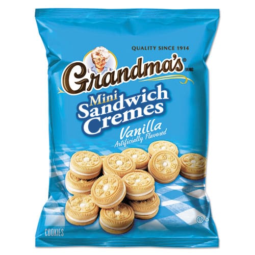 Grandma’s Mini Vanilla Creme Sandwich Cookies 3.71 Oz 24/carton - Food Service - Grandma’s®