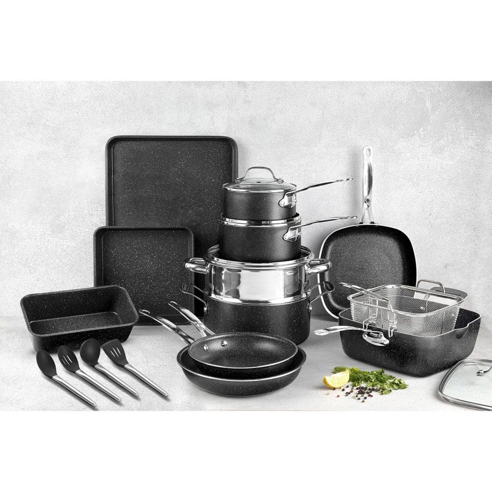 Granitestone 22-Piece Non-Stick Aluminum Cookware Set with Utensils - Cookware - Granitestone