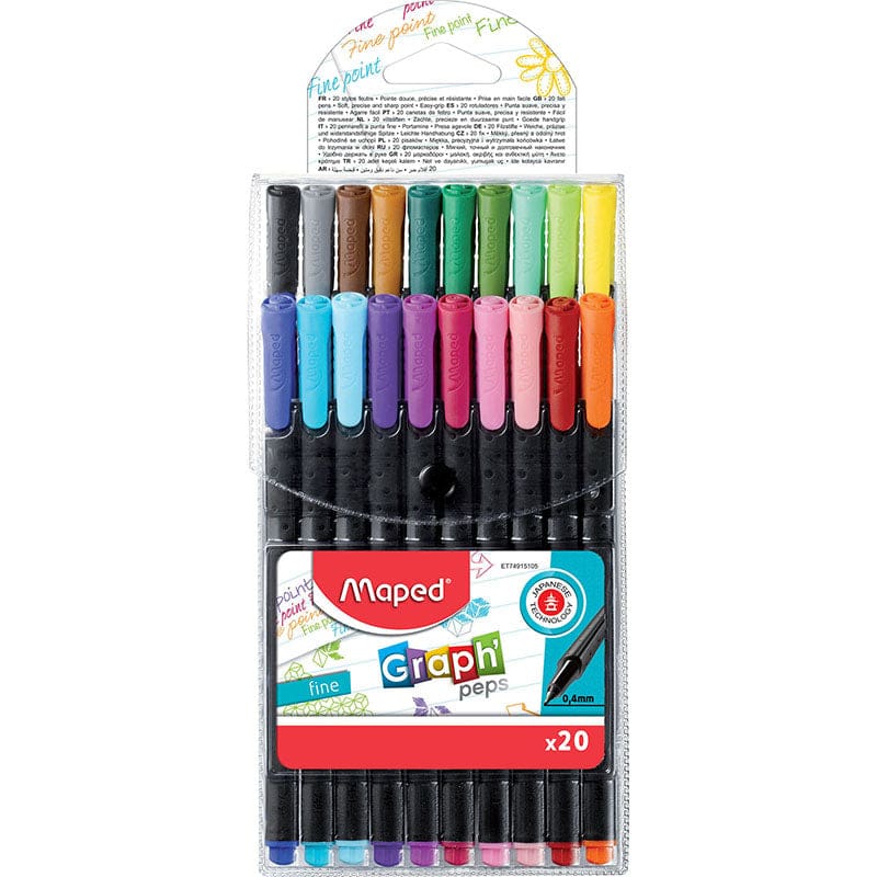 Graphpeps Fine Felt Tpped Pens 20Pk (Pack of 2) - Pens - Maped Helix Usa