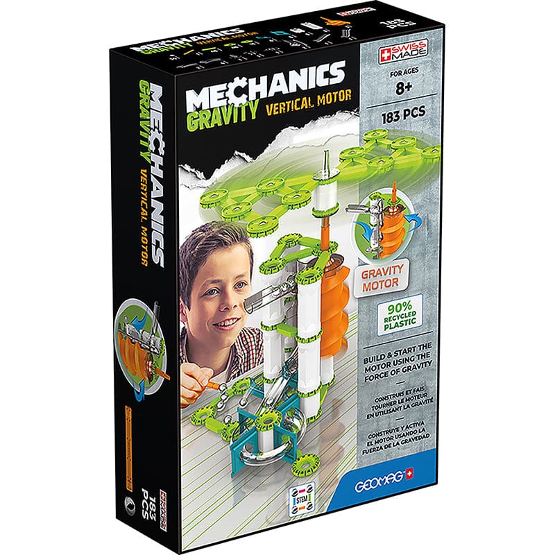 Gravity Vertical Motor 183 Pcs Mechanics Recycled - Blocks & Construction Play - Geomagworld Usa Inc