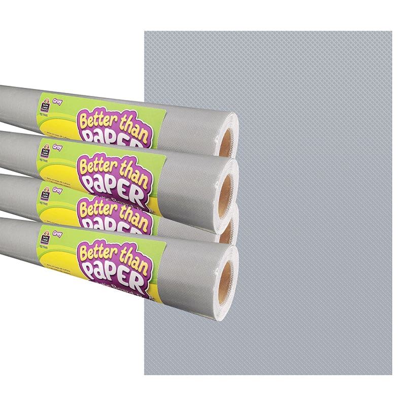 Gray Better Paper Bulletn Rl 4/Pk - Bulletin Board & Kraft Rolls - Teacher Created Resources