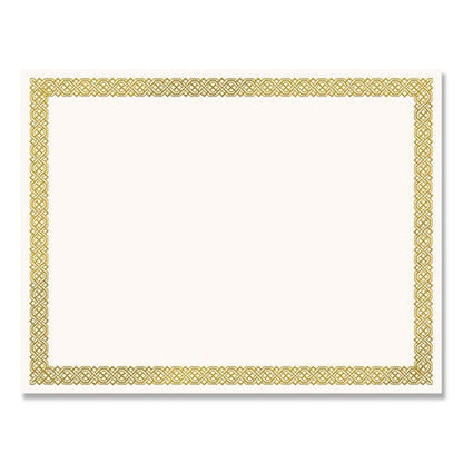 Great Papers! Foil Border Certificates 8.5 X 11 Ivory/gold With Braided Gold Border 12/pack - Office - Great Papers!®