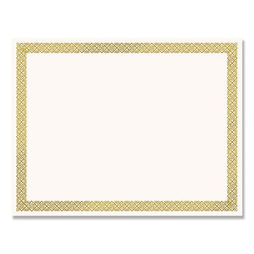 Great Papers! Foil Border Certificates 8.5 X 11 Ivory/gold With Channel Gold Border 12/pack - Office - Great Papers!®