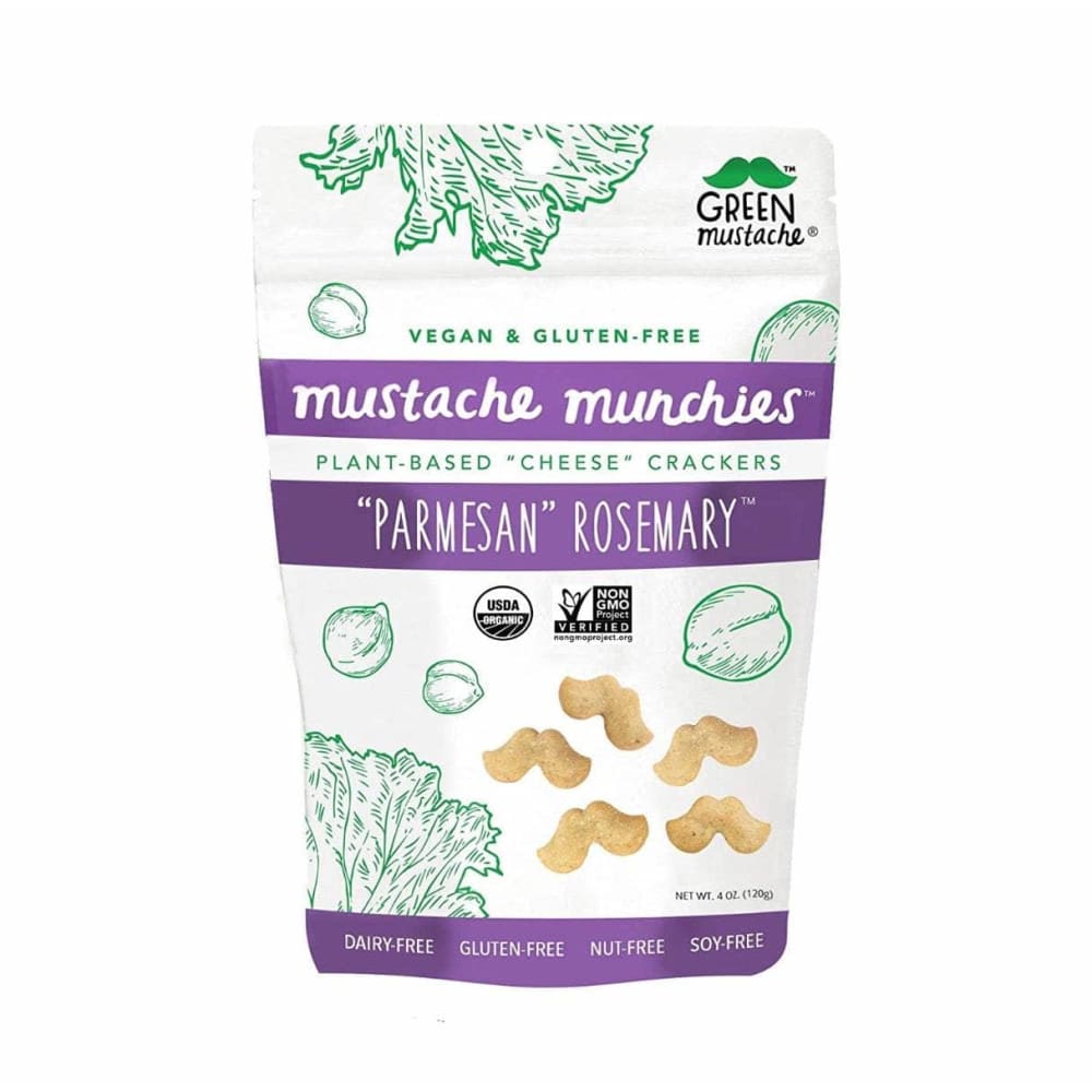 GREEN MUSTACHE Green Mustache Crackers Vegan Parm Rsmry, 4 Oz