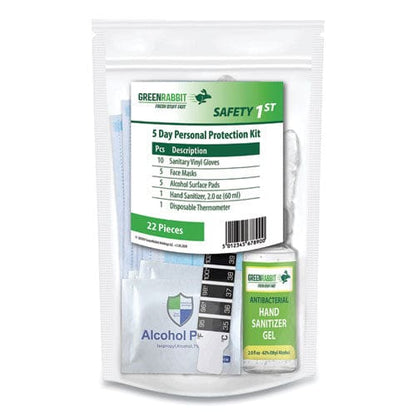 Green Rabbit Safety 1st Five-day Personal Protection Kit 22 Pieces Resealable Bag 1 Kit Delivered In 1-4 Business Days - Janitorial &