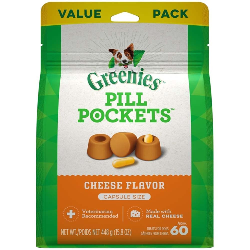 Greenies Pill Pockets for Capsules Cheese 1ea/60 ct 15.8 oz - Pet Supplies - Greenies
