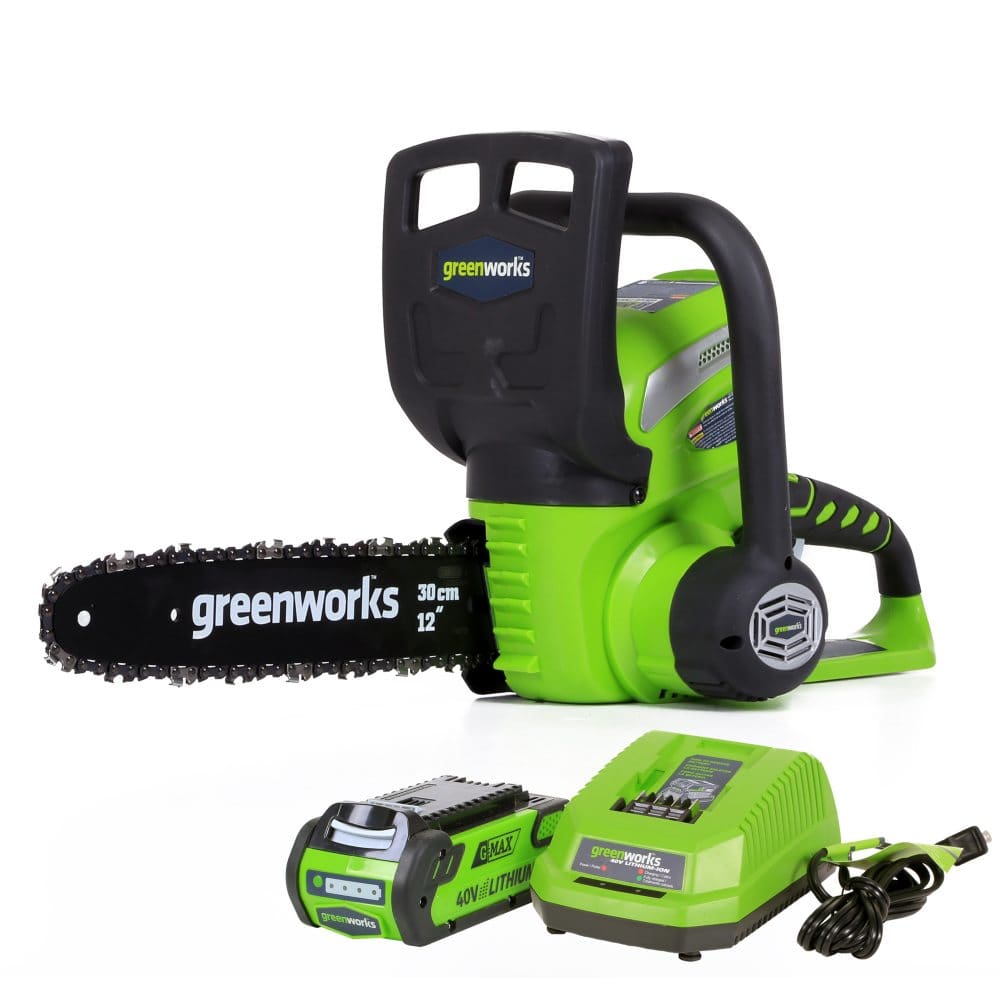 GreenWorks G-MAX 40V 12 Cordless Chainsaw with 2AH Battery and Charger Inc. - Chainsaws & Wood Chippers - GreenWorks