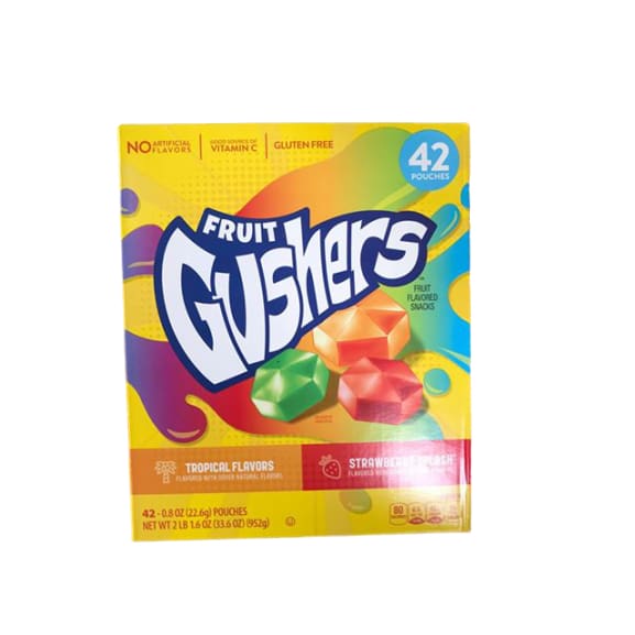 Gushers Strawberry Splash and Tropical Flavor Fruit Snacks - 42 ct - ShelHealth.Com