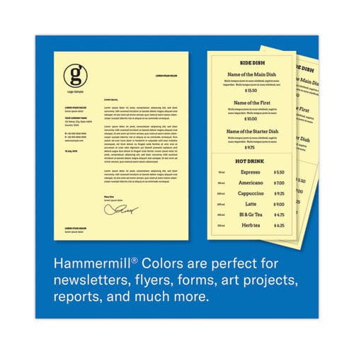 Hammermill Colors Print Paper 20 Lb Bond Weight 8.5 X 11 Canary 500/ream - School Supplies - Hammermill®