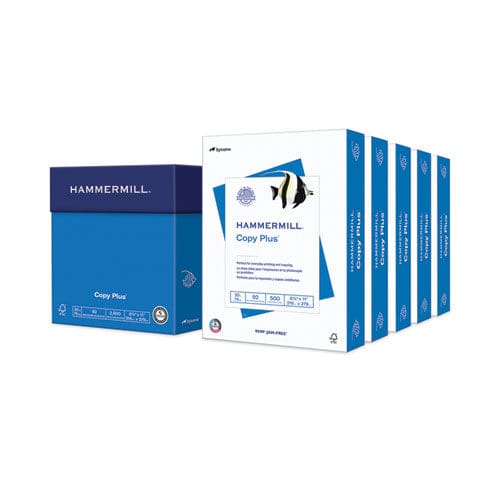 Hammermill Copy Plus Print Paper 92 Bright 20 Lb Bond Weight 8.5 X 11 White 500 Sheets/ream 5 Reams/carton - School Supplies - Hammermill®