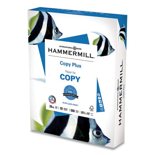 Hammermill Copy Plus Print Paper 92 Bright 3-hole 20 Lb Bond Weight 8.5 X 11 White 500 Sheets/ream 10 Reams/carton - School Supplies -