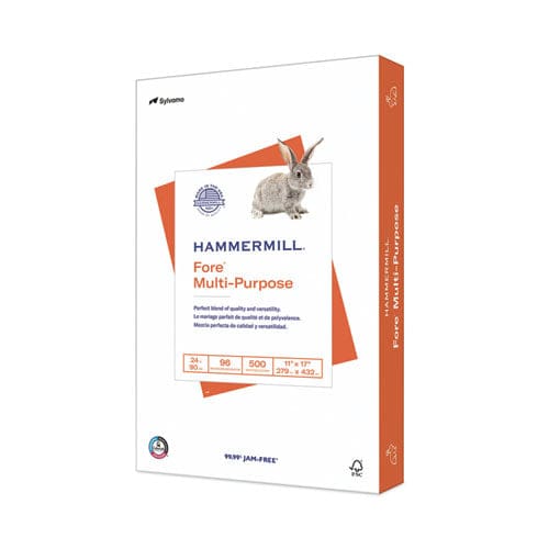 Hammermill Fore Multipurpose Print Paper 96 Bright 24 Lb Bond Weight 11 X 17 White 500/ream - School Supplies - Hammermill®